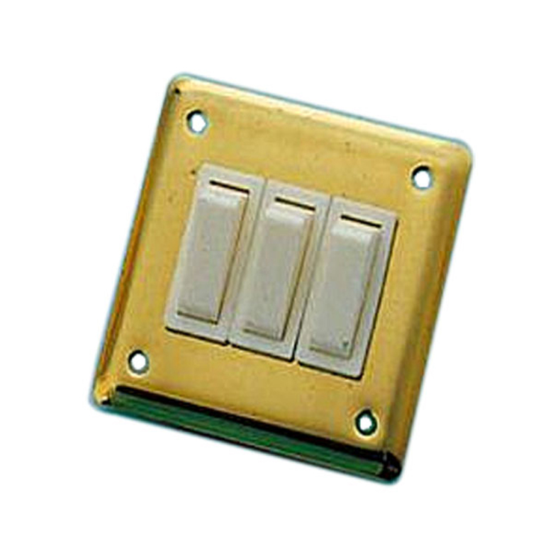 V�gkontakt messing med 3 afbrydere 63 mm 63 x 66 mm