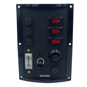 El-panel med 3 udtag Sort 114 mm Max. 37 A