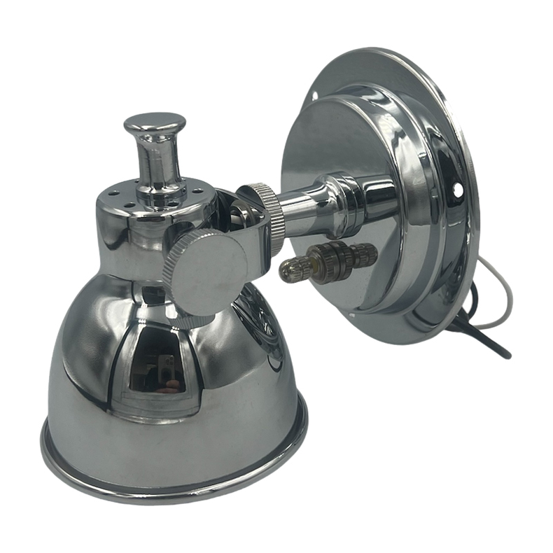 K�jelampe forkromet messing - Skotlampe halogen 10W 75 mm forkromet messing