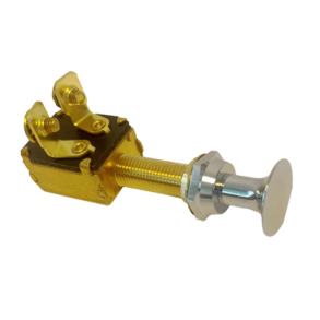 Kontakt tr�k/tryk uden kontrollys - Tr�k/tryk-kontakt med krom-top on/off