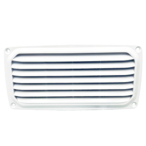 Ventilationsrist plast buet Hvid 101 mm