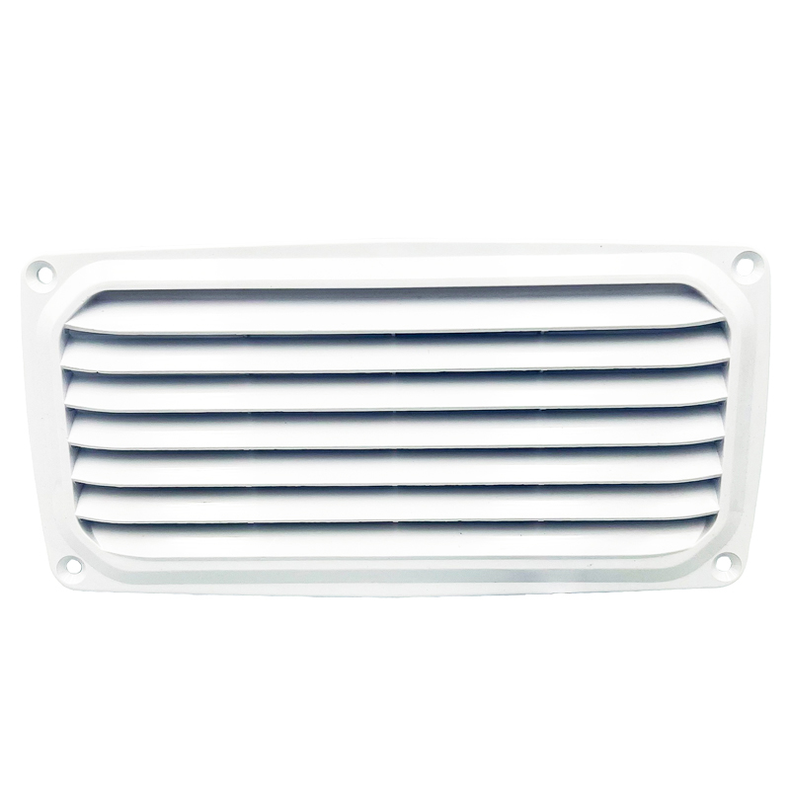 Ventilationsrist plast buet Hvid 101 mm