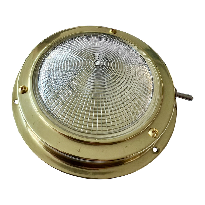 Loftlampe messing - Loftlampe messing 21CP BA15D 15W �:140 mm med on/off knap