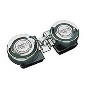 T�gehorn rustfrit dobbelt - Signalhorn rustfrit kompakt dobbelt 110 dB / 440-500 Hz 102 x 222 mm