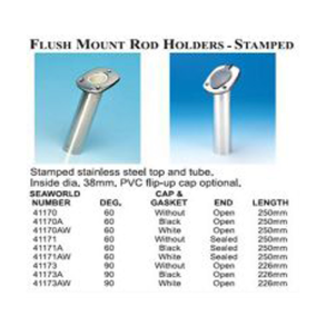 Stangholder rustfri 226 mm Med �ben ende til d�ksmontering