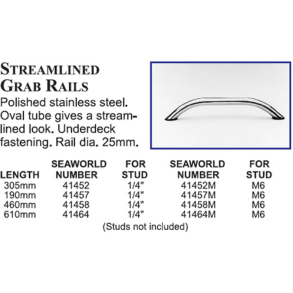 H�ndliste rustfri lavprofil 25 mm