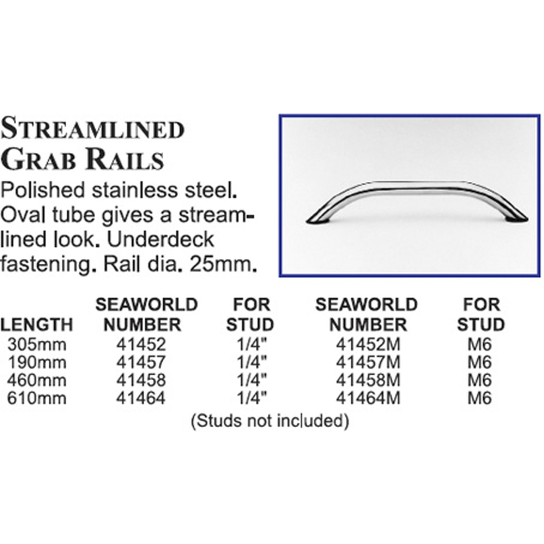 H�ndliste rustfri lavprofil 25 mm