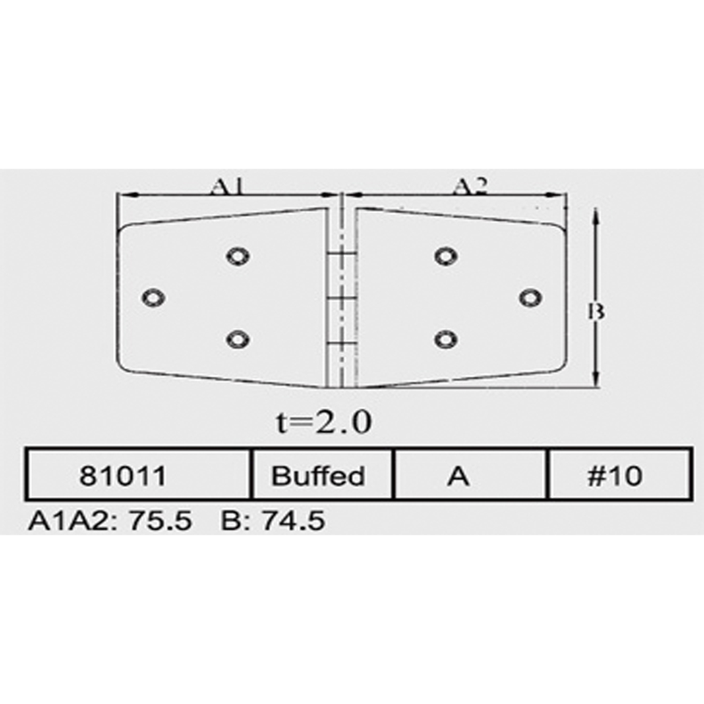 D�rh�ngsel rustfrit 74,5 x 2,0 mm