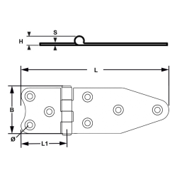 H�ngsel rustfrit st�l  129  x 40 mm