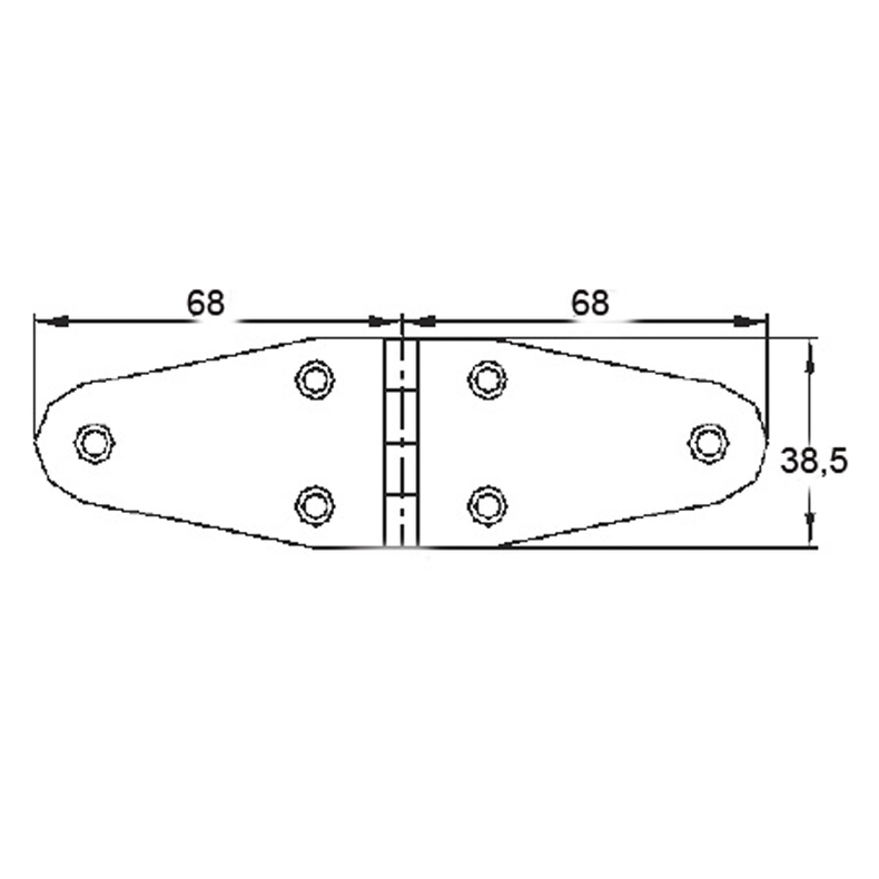H�ngsel poleret rustfrit st�l 68 x 38,5 mm