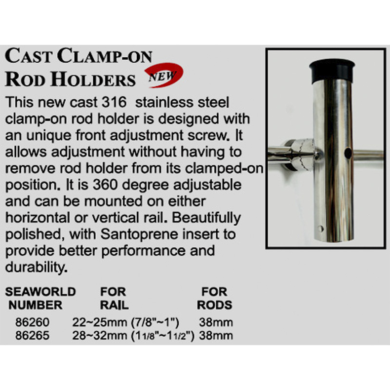 Fiskestangsholder rustfri De Luxe