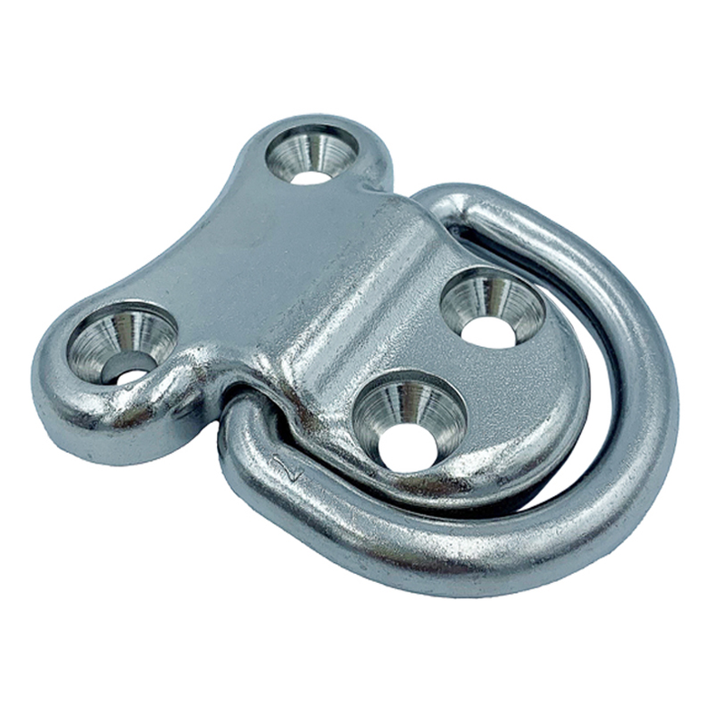 Pad Eye rustfri med 4 huller - Pad Eye rustfri m/bev�gelig ring 71 x 77 mm