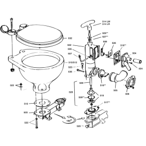 RM69 Standard Toilet Reservedele Klapventil sokkel