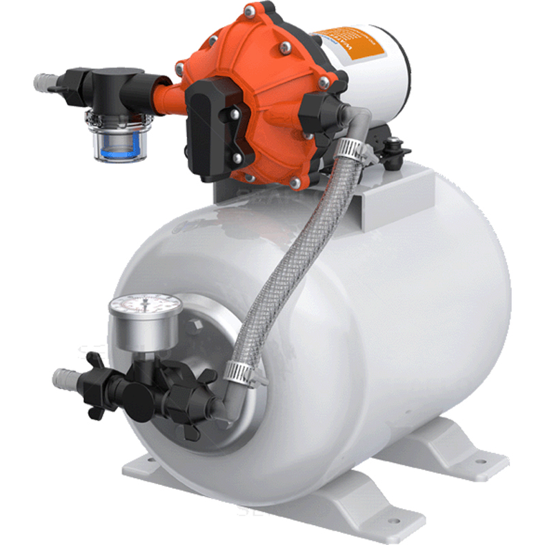 Seaflo Trykvandssystem m/akkumulatortank stor - Seaflo Trykvandssystem m/8,0 ltr. akkumulatortank