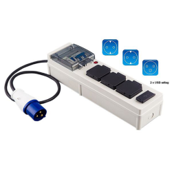 Landstr�ms El-central - El-Central m/16A db. sikret aut. sikring 2 mtr. kabel