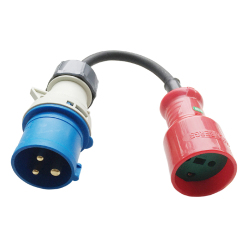 Adapterkabel CEE han - DK hun r�d