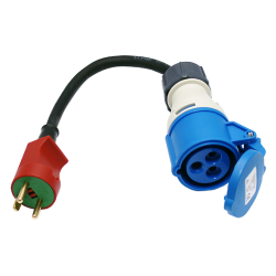 Adapterkabel CEE hun - DK han - Adapterkabel 230V Landstr�m CEE Hun / DK Han