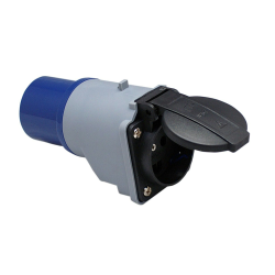 Adapterstik CEE han - DK hun IP44 Adapterkabel CEE han - DK hun