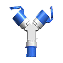 Adapterstik Y - Adapterstik "Y" 1 x CEE "Han" / 2 x CEE "Hun"