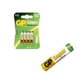 GP Batterier AAA - GP Super Alkaline 4-pak LR 3 - AAA - 1,5V 10,5x44,5mm - pak � 10 pakker