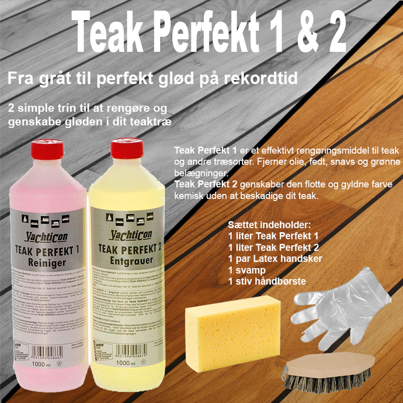 Yachticon Teak Perfekt S�t - Yachticon Teak Perfekt S�t (Teak 1, Teak 2, b�rste, svamp & 1 par handsker)