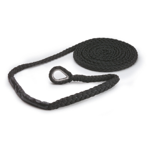 Extension Mooring flettet Nylon m/gummi & kovs Sort 14 mm 6 m