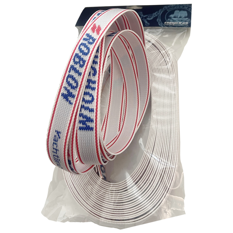 Sejsing med logo - Sejsing . � 2,5 mtr. Brd. 25 mm med Roblon/Engholm logo