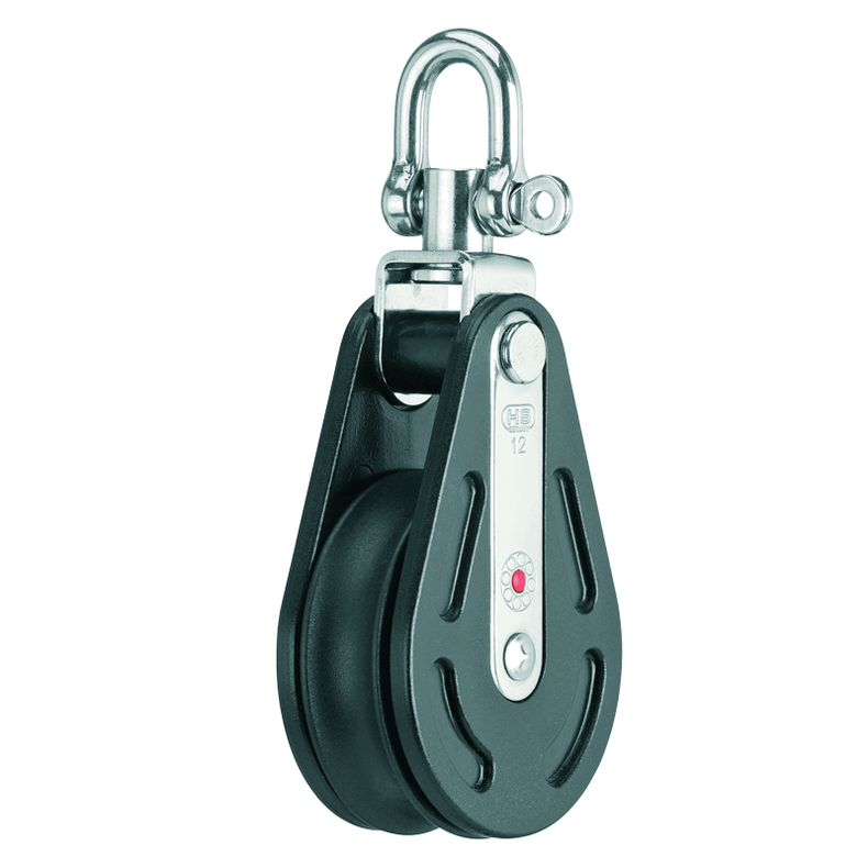 Blok fiber 1-sk. m/sj�kel & kuglelejer - Blok Fiber 1-Sk 12mm Svirvel 3525070200