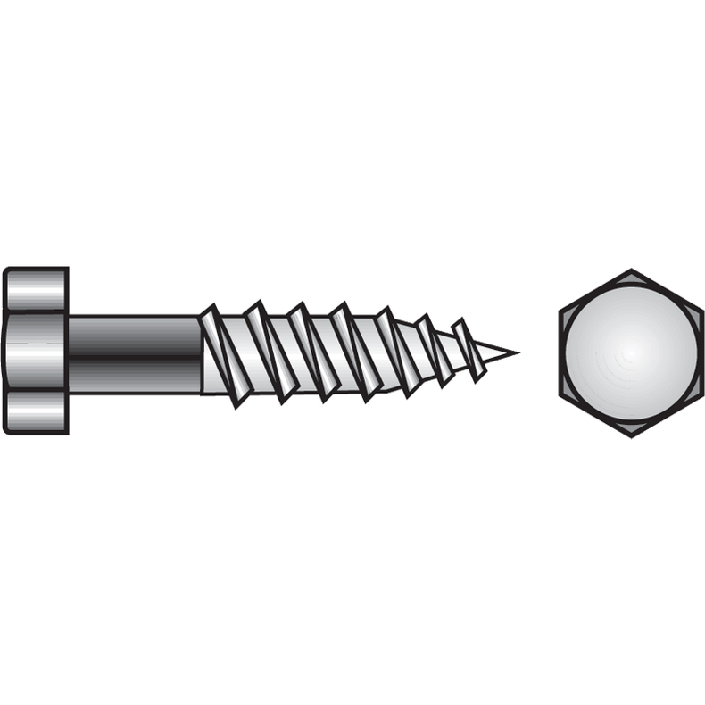 Fransk Skrue rustfri M8x50 mm - 2 stk.