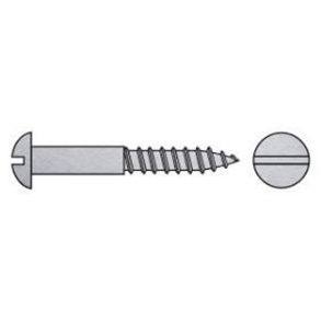 Tr�skrue rustfri m/lige k�rv (rundhoved) RH-M6x70 mm - 3 stk.