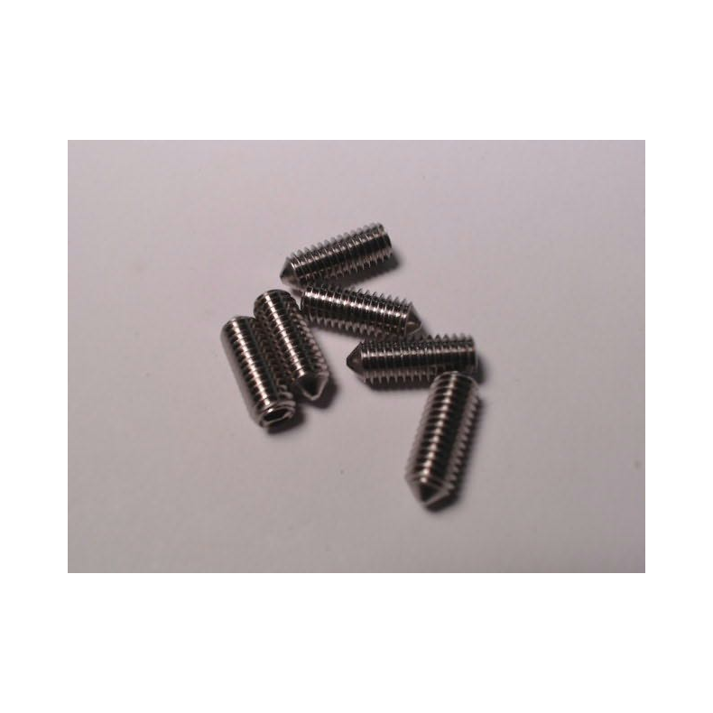 Pinolskrue rustfri m/spids ende - PinolSkrue m/spids M6 x 16 DIN 914 A4 Pose � .