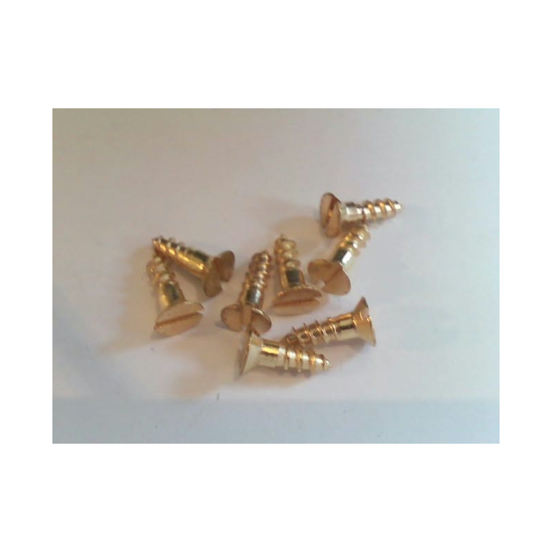 Tr�skrue messing m/lige k�rv (unders�nket) M3x10 mm - 8 stk.