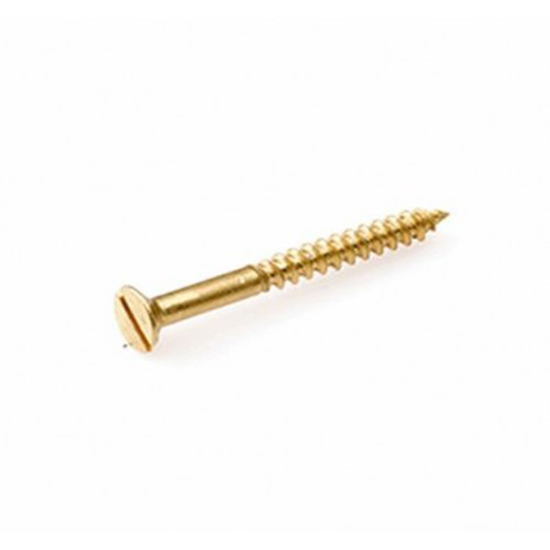 Tr�skrue messing m/lige k�rv (unders�nket) M3x25 mm - 6 stk.