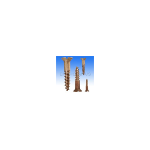 Tr�skrue messing m/lige k�rv (unders�nket) M4x20 mm - 6 stk.