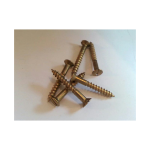 Tr�skrue messing m/lige k�rv (unders�nket) M4x30 mm - 6 stk.