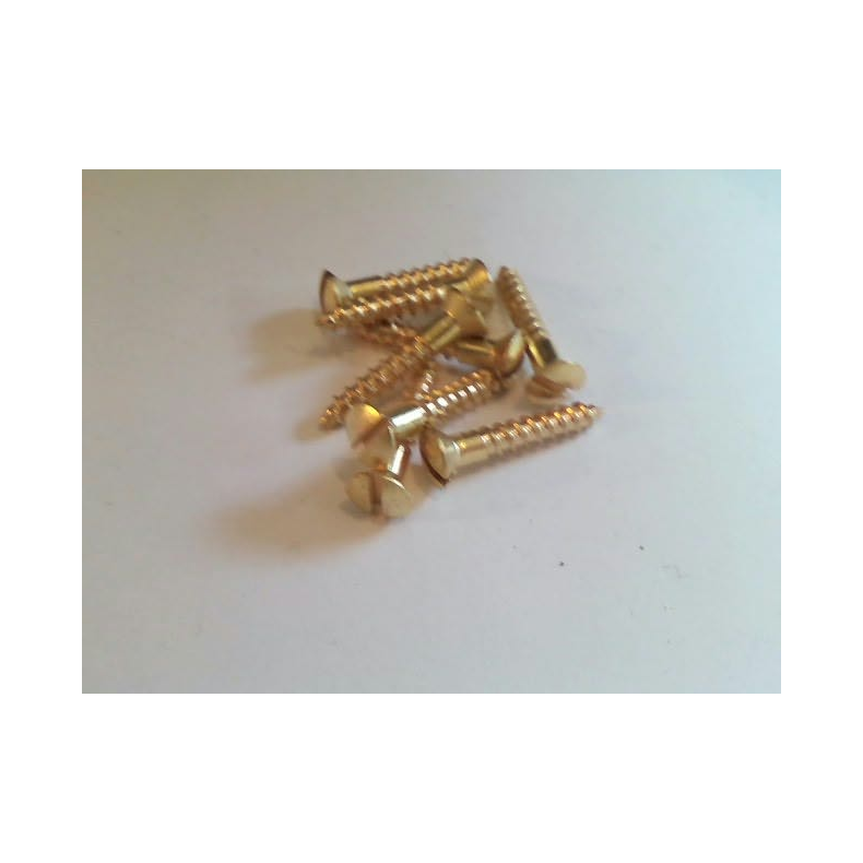 Tr�skrue messing m/lige k�rv (linsehoved) M3x16 mm - 8 stk.