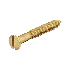 Tr�skrue messing m/lige k�rv (linsehoved) M3,5x30 mm - 6 stk.