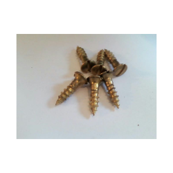 Tr�skrue messing m/lige k�rv (linsehoved) M4x16 mm - 6 stk.