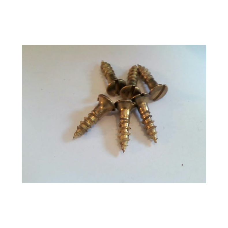 Tr�skrue messing m/lige k�rv (linsehoved) M4x16 mm - 6 stk.