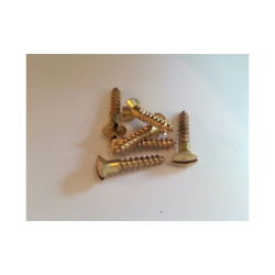 Tr�skrue messing m/lige k�rv (linsehoved) M4x20 mm - 6 stk.