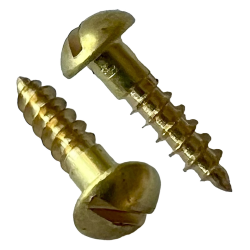 Tr�skrue messing m/lige k�rv (panhoved) M2x10 mm - 8 stk.