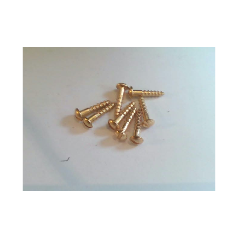 Tr�skrue messing m/lige k�rv (panhoved) - Tr�skrue Messing Panhoved 2 x 10 DIN 96 Lige k�rv Pose �