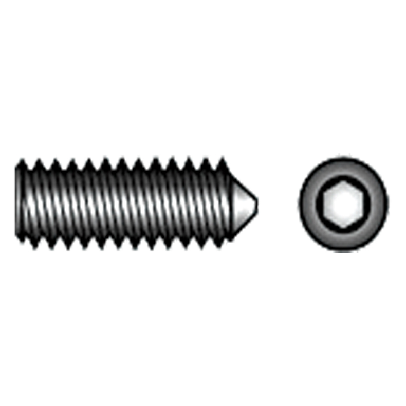 Pinolskrue rustfri m/spids ende - PinolSkrue m/spids M5 x 16 DIN 914 A4 Pose � .