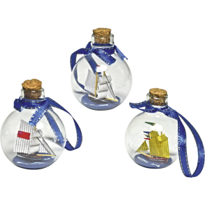 Julekugler med flaskeskibe - Jules�t med flaskeskibe . ass.