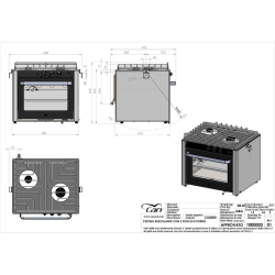 CAN Gaskomfur med 2 brndere + 30 liter ovn