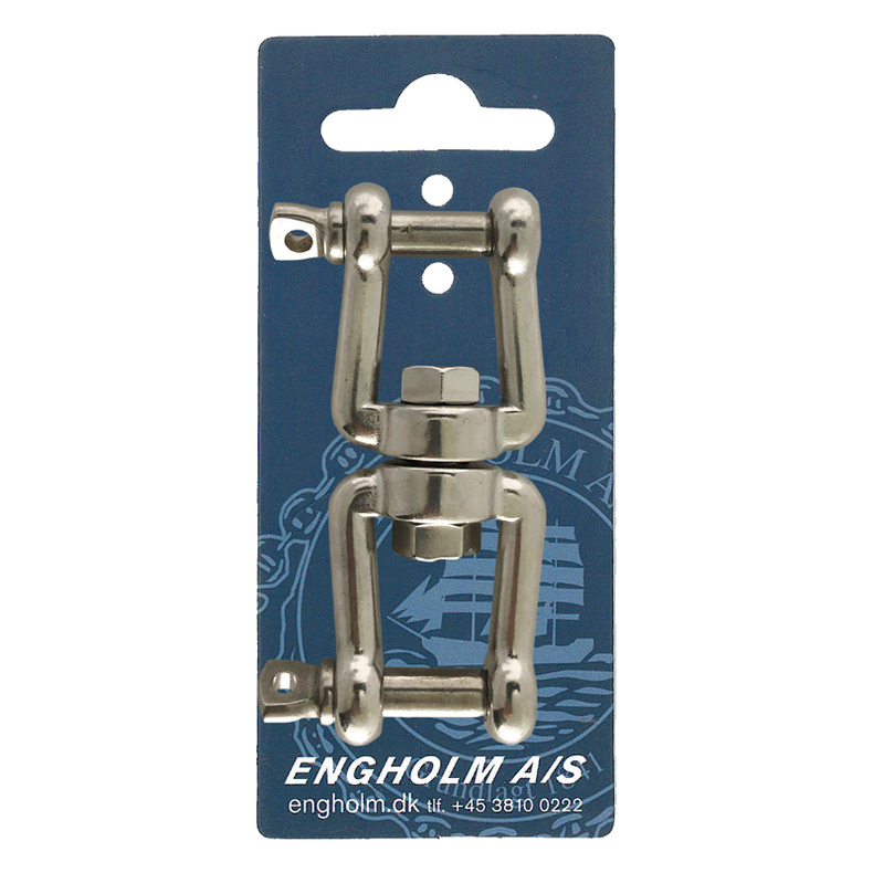 Svirvel rustfri gaffel/gaffel m/�jebolt 5 mm