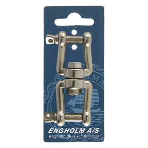 Svirvel rustfri gaffel/gaffel m/�jebolt 6 mm