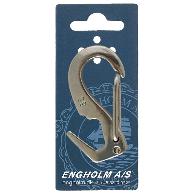 Fjederhage rustfri "J" m/�bent �je 50 mm