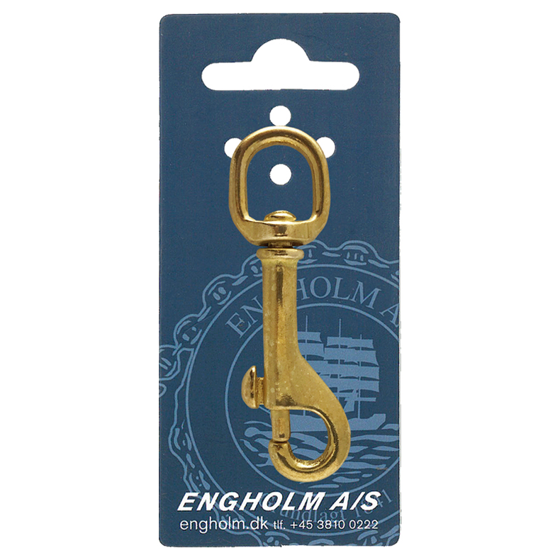 Karabinhage messing m/svirvel "225B" - Karabinhage Mess M/Svirvel 225 B rundt �je: 16 mm