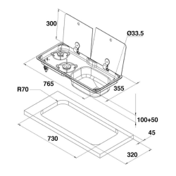 CAN vask og komfur Z0801765 - Vask til hjre og komfur til venstre